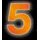 CONACORD Klebezahl 5 Reflektierend 8 cm Orange