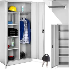 Tectake tectake® Spind aus pulverbeschichtetem Stahl, mit 6 Fächern, 180 x 80 x 40 cm