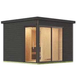Weka Design-Saunahaus 412 inkl. 9,0 kW BioAktiv-Kombiofen + ext. Steuerung