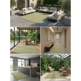 KADIMA DESIGN TEPPICH Outdoor ALSTER in Grün, einfarbig, 80 x 150 cm