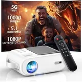 Mini Projektor Xiwbsy Q2 1080P Wi-Fi Bluetooth Hdmi Usb - ±15° Korrektur - Weiß