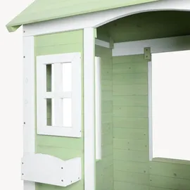 [en.casa] Spielhaus Kuoldsvin 144 x 102 x 90 cm Grün/Weiß