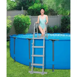 BESTWAY Steel Pro Max Frame Pool Set 366 x 122 cm lichtgrau inkl. Filterpumpe