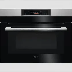 AEG Einbau-Kompaktbackofen / Mikrowelle / Emaille-Beschichtung / Edelstahl mit Antifingerprint KMK761080M