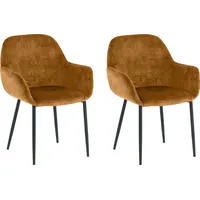 SIT Möbel SIT »Lucy« Armlehnstuhl 2er-Set Samt gelb 60x84x57,5