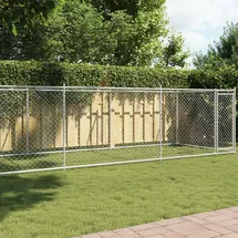 vidaXL Hundezwinger mit Tür 800 x 200 x 150 cm Stahl Grau
