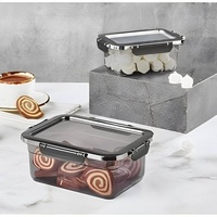 Vip Ahmet Aufbewahrungsbox mit Deckel Vorratsdose Küchenbehälter Lunchbox Schwarz 2,5 L grau