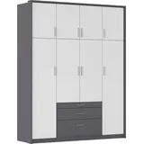 Rauch Drehtürenschrank HILDESHEIM 185 x 231 x 58 cm Grau/Weiß