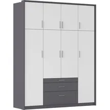 Rauch Drehtürenschrank HILDESHEIM 185 x 231 x 58 cm Grau/Weiß