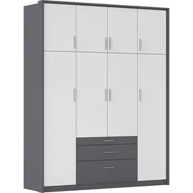 Rauch Drehtürenschrank HILDESHEIM 185 x 231 x 58 cm Grau/Weiß