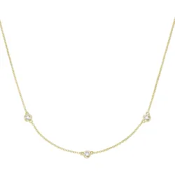 Luigi Merano Collier mit 3 funkelnden Brillanten, Zargenfassung, Gold 585 45 cm Damen 