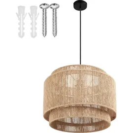 Tectake tectake® Pendelleuchte Lignea Lux Boho-Stil, Wickeltechnik, 40 W 46 x 32 cm - Naturbelassen