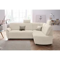 Ecksofa SIT & MORE "Sonoma L-Form" Sofas Gr. B/H/T: 246cm x 91cm x 176cm, Luxus-Microfaser, Ottomane rechts, ohne Bettfunktion, beige (creme) wahlweise mit Bettfunktion und Bettkasten