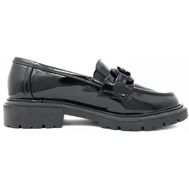 Jana Damen Loafer ohne Absatz Elegant Vegan, Schwarz (Schwarz), 38