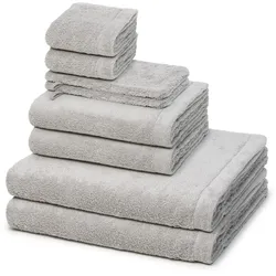 Cawö Lifestyle Handtuch-Set - 8-teilig Platin Grau 