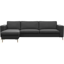 FLEXLUX Ecksofa »Fiore, Sitzaufbau mit hochwertigem Kaltschaum für mehr Sitzkomfort«, breite Armlehnen, L-Form, Füße Alu+ Eiche schwarz