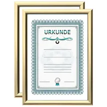 Ideal Trend 2er 3er 5er 10er Pack Dokument Bilderrahmen 21x29,7 DIN A4 Urkunde Foto Rahmen: Farbe: 2er Pack Gold