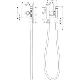 Hansgrohe Axor Starck 120/120 sq UP-Handbrausemodul, eck., pol. gol optic