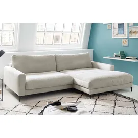 KAWOLA Ecksofa Cara Cord Recamiere rechts hellgrau