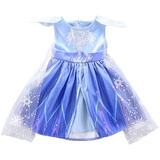 Lito Angels Schneekönigin Elsa Kleid mit Schleppe für Kleinkind Mädchen Eiskönigin 2 Prinzessin Kostüm Verkleidung Größe 4-5 Jahre 110 Blau