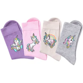 H.I.S. H.I.S Basicsocken in 1x ecru, 1x rosa, 1x lila, 1x hellgrau-meliert | Gr. 19-22