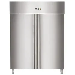 Gastro Edelstahltiefkühlschrank Tiefkühlung 2 Volltüren 1145l 1480x730x2010mm -18/-22°C