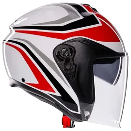 AGV Irides Tolosa Jethelm - Schwarz/Hellgrau/Rot / M