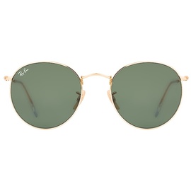 Ray Ban Round Flat Lenses RB3447N 001 53-21 shiny gold/classic green