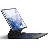Dexnor Tastatur Hülle für Samsung Galaxy Tab S10+ Plus/S9+ Plus/S9 FE+ Plus/S8+ Plus/S7 FE/S7+ Plus Tastatur mit Trackpad Magnetische Ständer S Pen Halter Beleuchtete Deutsches QWERTZ - Schwarz