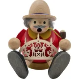 Erzgebirgische Volkskunst Richard Glässer GmbH Weihnachtsszene Kugelrauchmann mit Schwibbogen 15 cm