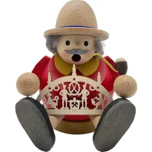 Erzgebirgische Volkskunst Richard Glässer GmbH Weihnachtsszene Kugelrauchmann mit Schwibbogen 15 cm