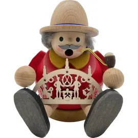 Erzgebirgische Volkskunst Richard Glässer GmbH Weihnachtsszene Kugelrauchmann mit Schwibbogen 15 cm