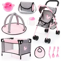 Bayer Design 10-in-1 Puppenwagen Set mit Reisebett«, rosa