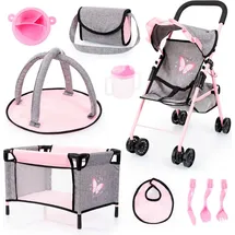 Bayer Design 10-in-1 Puppenwagen Set mit Reisebett«, rosa