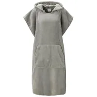 OTTO home Badeponcho Miia, Surfponcho ideal für Sauna, Spa & im Urlaub, Langform, Microfaser, Kapuze, weich und kuschelig, plüsch, Unisex, für Damen und Herren grau L/XL