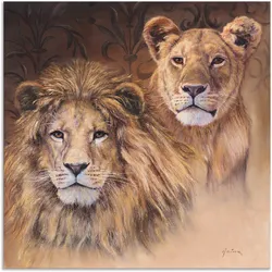 Wandbild ARTLAND "Löwen", braun (farbe bild(er): braun), B:70cm H:70cm, Bilder, als Alubild, Outdoorbild, Leinwandbild, Poster, Wandaufkleber