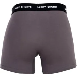 Happy Shorts Boxershorts grau/flieder/schwarz L 3er Pack