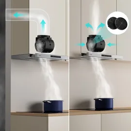 Ciarra VM6909AS Flachschirmhaube 60 cm Silber