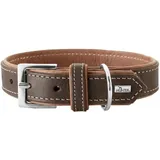 Hunter Porto Hundehalsband, Leder, nachhaltig, 50 dunkelbraun/cognac