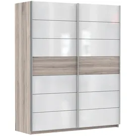 Forte Schwebetürenschrank Rondino 170,3 x 209,7 x 61,2 cm Weiß