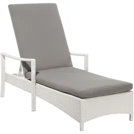Beliani Vasto Sonnenliege 158 x 61 x 31 cm Weiß/Grau