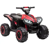 HOMCOM Elektro-Quad 12V Kinderquad mit USB-Anschluss, Kindermotorrad mit MP3-Musikplayer, Scheinwerfer, Kinderfahrzeug für Kinder 3-5 Jahre, 3-6 km/h, Metall, Rot