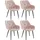 CLP Esszimmerstuhl Tanna Samt pink 4er Set