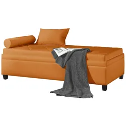 Relaxliege 90x200 cm mit wählbarer Matratze orange - Kamina Komfort