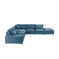 Ecksofa  Branna , blau , Maße (cm): B: 412 H: 88 T: 386