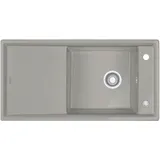 Franke - Spüle Keramik Grau 1000x510mm Siebkorb als Druckknopfventil mit Abtropffläche reversibel Perlgrau Matt Ambion abk 611-100