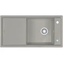 Franke - Spüle Keramik Grau 1000x510mm Siebkorb als Druckknopfventil mit Abtropffläche reversibel Perlgrau Matt Ambion abk 611-100