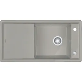 Franke - Spüle Keramik Grau 1000x510mm Siebkorb als Druckknopfventil mit Abtropffläche reversibel Perlgrau Matt Ambion abk 611-100