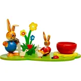SIKORA OD13 Osterdeko farbenfrohe Holz Eierbecher Ostergarten mit Osterhasen Figuren, Farbe/Modell:Eierbecher Osterhasen Musikanten