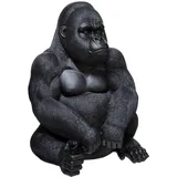Atmosphera Skulptur Gorilla sitzend 46 cm Schwarz